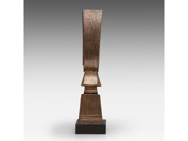 Hubert minnebo (1940), 'hij vond beschutting onder de vleugels van zijn eigen dromen', polished and brown patinated bronze, 0/0, signed (+) 44 x 14 x 10 cm. (17.32 x 5.50 x 3.94 in.) - afbeelding 3 van  8