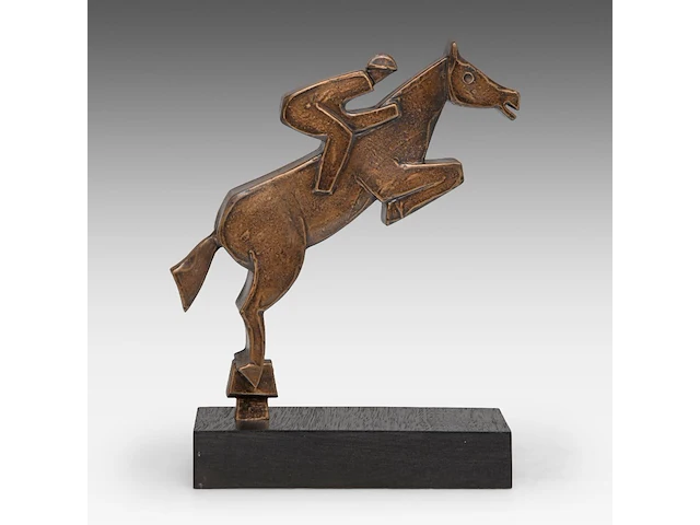 Hubert minnebo (1940), 'toen voelde hij zich één en zwevend', polished and brown patinated bronze, 0/0, 1991 (+) 26.5 x 7 x 23 cm. (10.42 x 2.75 x 9.06 in.) - afbeelding 1 van  7