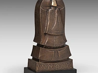Hubert minnebo (1940), 'van een aanwezigheid gesproken', polished and brown patinated bronze, 1/4, 1993 42 x 23 x 14 cm. (16.53 x 9.06 x 5.50 in.) - afbeelding 2 van  5