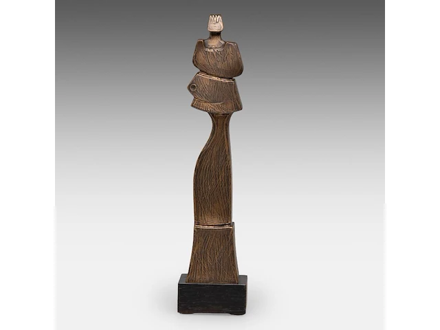 Hubert minnebo (1940), 'vanaf de eerste blik was hij het zeker', polished and brown patinated bronze, 0/0, 1996, signed (+) 35.5 x 7.5 x 6.5 cm. (13.98 x 2.95 x 2.56 in.) - afbeelding 5 van  10