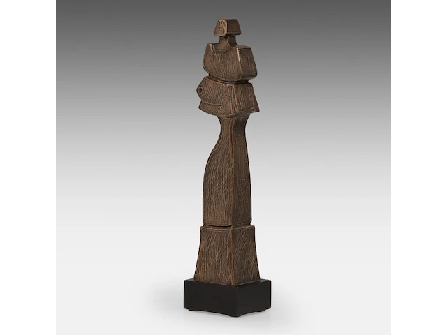 Hubert minnebo (1940), 'vanaf de eerste blik was hij het zeker', polished and brown patinated bronze, 0/0, 1996, signed (+) 35.5 x 7.5 x 6.5 cm. (13.98 x 2.95 x 2.56 in.) - afbeelding 6 van  10