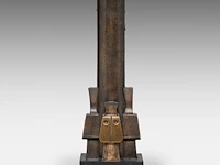 Hubert minnebo (1940), 'variaties op de lingam - zijn morfologisch gedrag was na een tijdje zichtbaar', polished and brown patinated bronze, 1/1, 2001, signed (+) 34.5 x 11 x 11 cm. (13.58 x 4.33 x 4.33 in.)