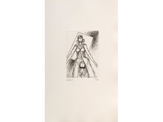 Hubert minnebo (1940), 'volhart', n° 23/60 - 'met gesloten ogen fluisterde hij, zacht kreunend, zijn mooiste herinneringen', polished and brown patinated bronze on book with 9 etches and poetry, 23/60, 2002 (+) 40 x 23 c - afbeelding 8 van  19