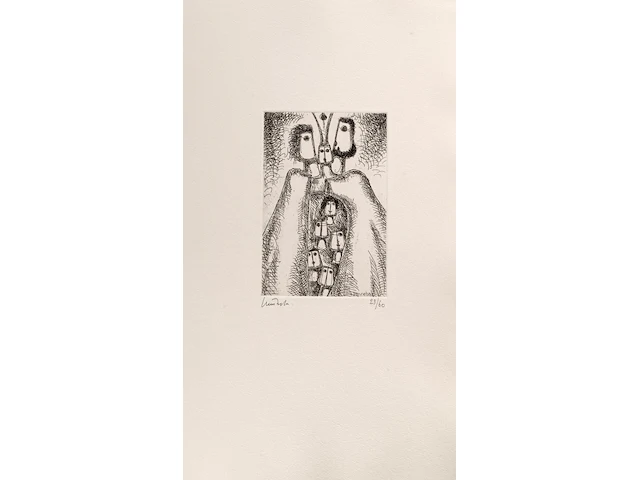 Hubert minnebo (1940), 'volhart', n° 23/60 - 'met gesloten ogen fluisterde hij, zacht kreunend, zijn mooiste herinneringen', polished and brown patinated bronze on book with 9 etches and poetry, 23/60, 2002 (+) 40 x 23 c - afbeelding 10 van  19
