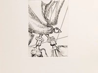 Hubert minnebo (1940), 'volhart', n° 23/60 - 'met gesloten ogen fluisterde hij, zacht kreunend, zijn mooiste herinneringen', polished and brown patinated bronze on book with 9 etches and poetry, 23/60, 2002 (+) 40 x 23 c - afbeelding 16 van  19