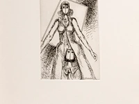 Hubert minnebo (1940), 'volhart', n° 23/60 - 'met gesloten ogen fluisterde hij, zacht kreunend, zijn mooiste herinneringen', polished and brown patinated bronze on book with 9 etches and poetry, 23/60, 2002 (+) 40 x 23 c - afbeelding 18 van  19
