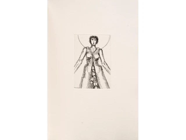 Hubert minnebo (1940), 'volhart', n° 23/60 - 'met gesloten ogen fluisterde hij, zacht kreunend, zijn mooiste herinneringen', polished and brown patinated bronze on book with 9 etches and poetry, 23/60, 2002 (+) 40 x 23 c - afbeelding 19 van  19