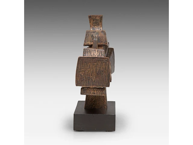 Hubert minnebo (1940), 'zijn blik was duidelijk omkaderd', polished and brown patinated bronze, 1/1, 1990 (+) 23 x 29.5 x 8 cm. (9.06 x 11.60 x 3.14 in.) - afbeelding 6 van  8