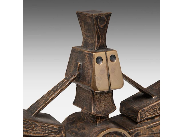 Hubert minnebo (1940), 'zijn blik was duidelijk omkaderd', polished and brown patinated bronze, 1/1, 1990 (+) 23 x 29.5 x 8 cm. (9.06 x 11.60 x 3.14 in.) - afbeelding 8 van  8