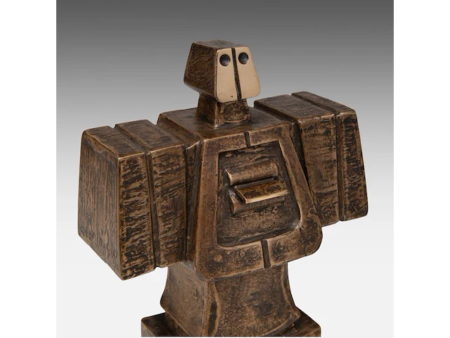 Hubert minnebo (1940), 'zijn innerlijke kracht bleef onveranderd overeind', polished and brown patinated bronze, 0/0, signed (+) 19 x 12 x 6.5 cm. (7.48 x 4.71 x 2.56 in.) - afbeelding 8 van  8