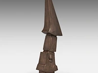 Hubert minnebo (1940), 'zijn trektochten in himalaya's waren heilig', polished and brown patinated bronze, 1/1, 2012, signed (+) 65 x 15 x 30.5 cm. (25.58 x 5.91 x 12.00 in.) - afbeelding 4 van  9