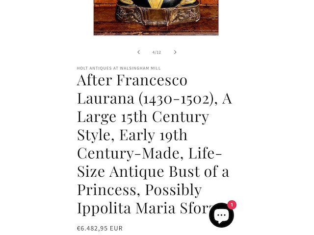 Huge italian renaissance sculpture bust princessa eleonora d'aragona. after francesco laurana (1430-1502) - afbeelding 5 van  17
