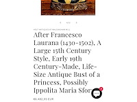 Huge italian renaissance sculpture bust princessa eleonora d'aragona. after francesco laurana (1430-1502) - afbeelding 5 van  17