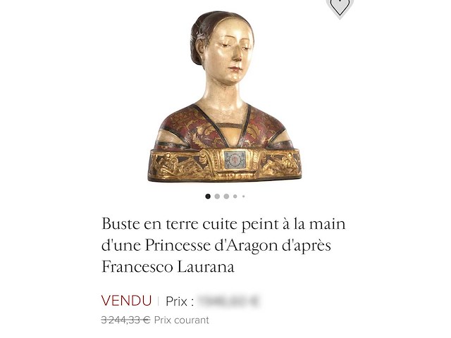 Huge italian renaissance sculpture bust princessa eleonora d'aragona. after francesco laurana (1430-1502) - afbeelding 6 van  17