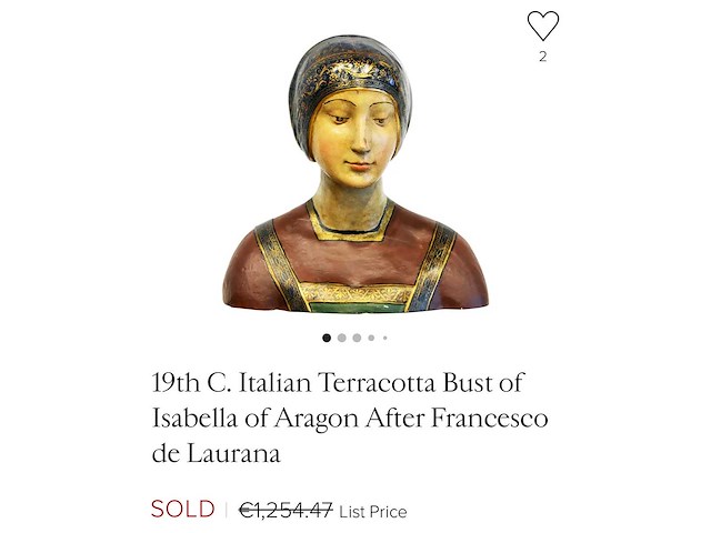 Huge italian renaissance sculpture bust princessa eleonora d'aragona. after francesco laurana (1430-1502) - afbeelding 15 van  17
