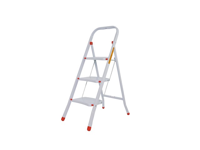 Huishoudtrap 3 treden wit 3 stuks in doos - afbeelding 1 van  2