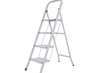 Huishoudtrap 4 treden wit 3 stuks in doos - afbeelding 1 van  2