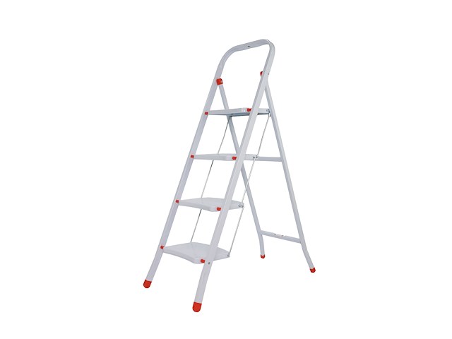 Huishoudtrap 4 treden wit 3 stuks in doos - afbeelding 1 van  2