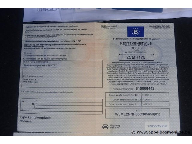 Huisvuilvrachtwagne, iveco, ad260sy/ps, wjme2nnh60c305658, 1e insch 14/04/2015, 8710cm³, 220kw, diesel, euro 6, 106951km vlgs ltst keuring, inschrijvingsbewijs deel i en ii, keuringsbewijs , gelijkvormigheidsattest, identificatieverslag - afbeelding 10 van  20