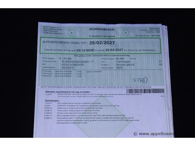 Huisvuilwagen iveco 2y3c, pusher 4000, datum 1ste inschr 2/2/2015, chassisnummer wjme2nnh60c295943, km laatste keuring 94,498,, diesel euro vi, deel i+ii, gelijkvormigheidsattest - afbeelding 10 van  21