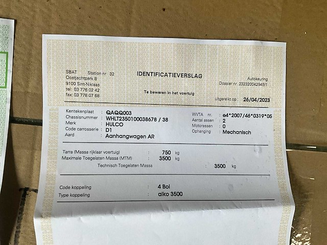 Hulco terrax-2 aanhangwagen trailer - afbeelding 20 van  32