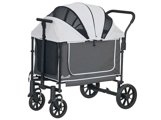 Hundebuggy opvouwbare hondenkar voor honden en katten tot 30 kg - afbeelding 2 van  6