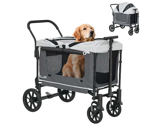 Hundebuggy opvouwbare hondenkar voor honden en katten tot 30 kg - afbeelding 6 van  6