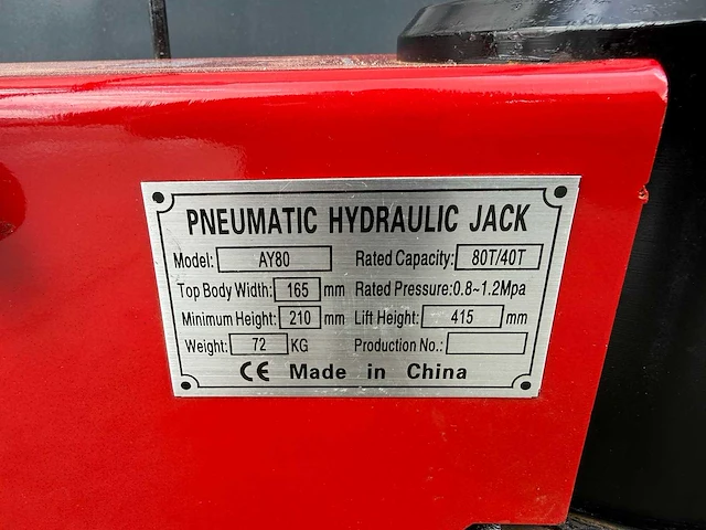 Hydraulic jack - 2025 - ay80 - hydraulic jack - afbeelding 2 van  10