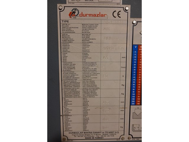 Hydraulische kantpers durmazlar - afbeelding 9 van  11