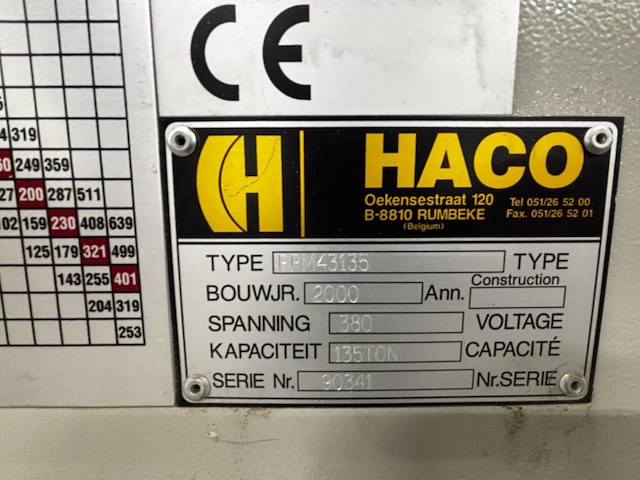 Hydraulische kantpers haco ppm 43135 - afbeelding 7 van  8