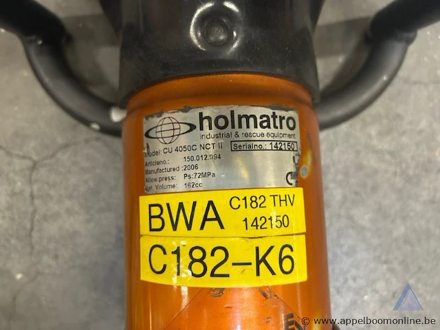 Hydraulische schaar holmatro cu 4050c nct ii, bouwjaar 2006, maximale druk 72 mpa. - afbeelding 2 van  2