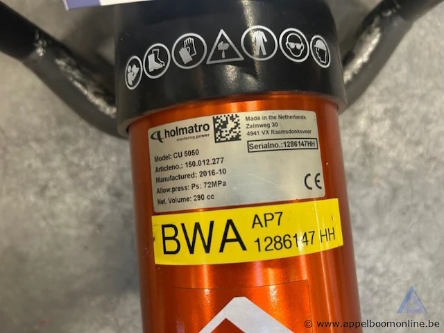 Hydraulische schaar holmatro cu 5050, bouwjaar 2016, maximale druk 72 mpa - afbeelding 2 van  2