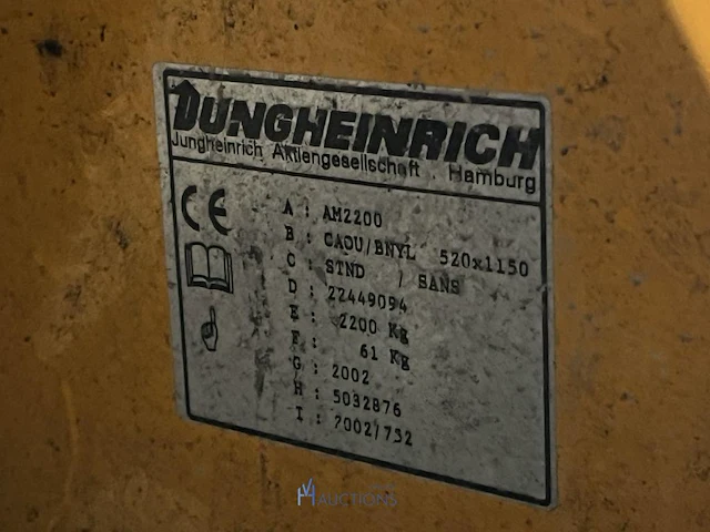 Hydraulische transpallet jungheinrich am 2200 - afbeelding 3 van  3