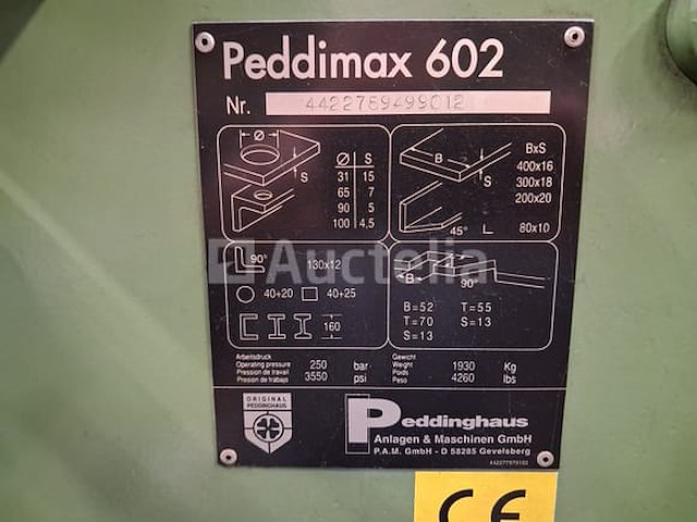 Hydraulische universele staalbewerkingsmachine peddinghaus peddimax 602 + accessoires (1999) - afbeelding 3 van  13