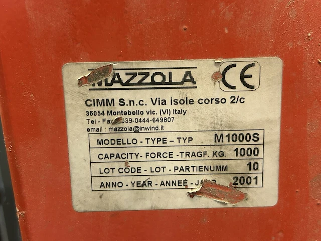 Hydraulische werkkraan mazolla - afbeelding 6 van  10