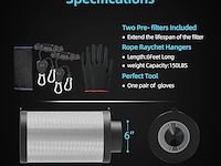 Hydrowe 6 inch air carbon filter - afbeelding 2 van  4