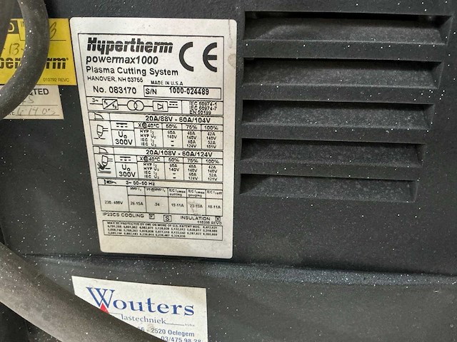 Hypertherm powermax 1000 plasmasnijder - afbeelding 3 van  4