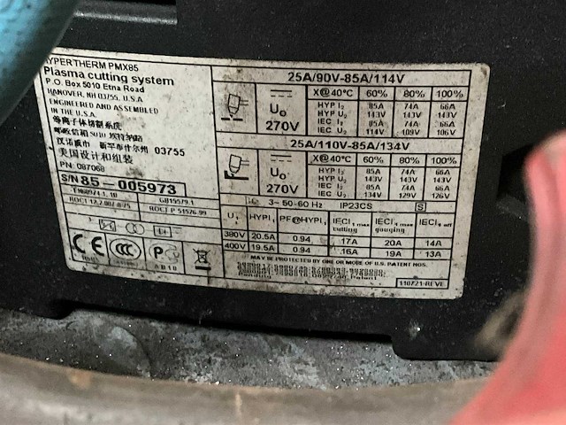 Hypertherm powermax85 plasmasnijmachine - afbeelding 6 van  6