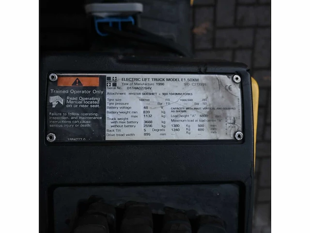 Hyster e1.50xm elektrische vorkheftruck - afbeelding 3 van  16
