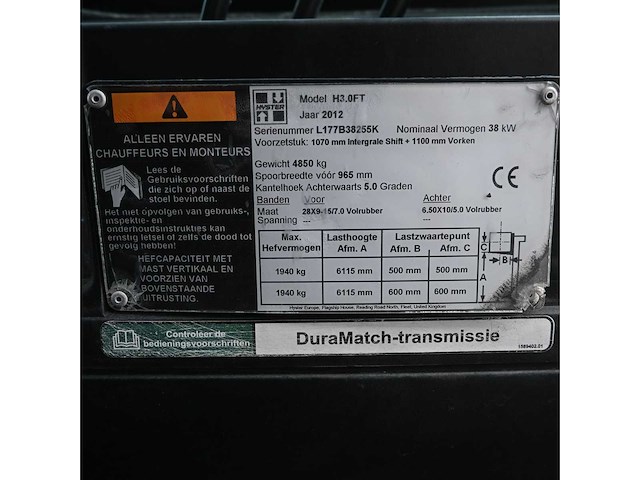 Hyster h3.0ft lpg heftruck - afbeelding 6 van  16