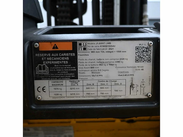 Hyster j1.6xnt lwb elektrische vorkheftruck - afbeelding 9 van  15