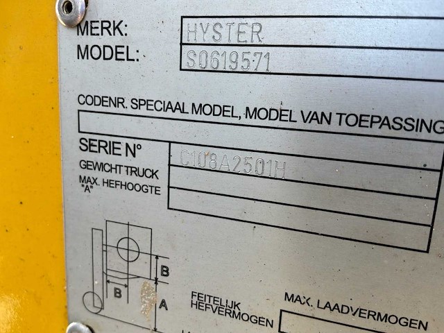 Hyster s0619571 vorkheftruck - afbeelding 2 van  18