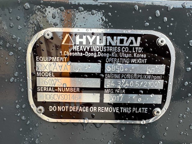 Hyundai - 2017 - r60v - midigraafmachine - afbeelding 36 van  41