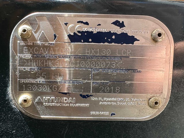 Hyundai - 2018 - hx130 lcr - rupsgraafmachine - afbeelding 39 van  54