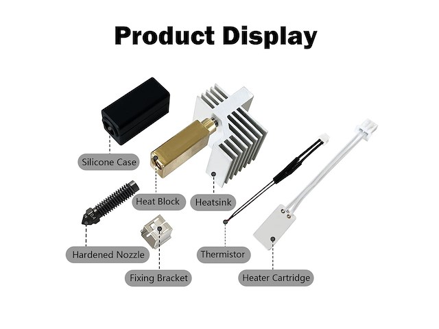 Hzdadeve 0,4 mm gehard staal keramiek hotend (2 stuks) - afbeelding 2 van  5
