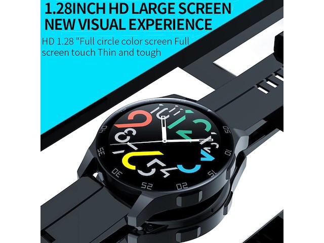 Hzih watch p3 (46 mm) smartwatch, 1.28 inch display with 3d glass screen, bluetooth calls, p3-hz321, one size - afbeelding 2 van  5