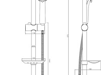 Ibergrif douchestang met zeepbakje - afbeelding 2 van  6