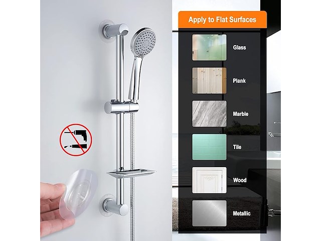 Ibergrif douchestang met zeepbakje - afbeelding 4 van  6