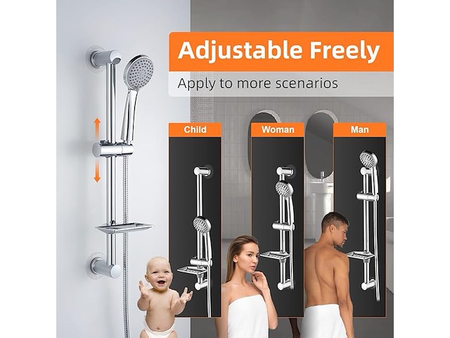 Ibergrif douchestang met zeepbakje - afbeelding 6 van  6