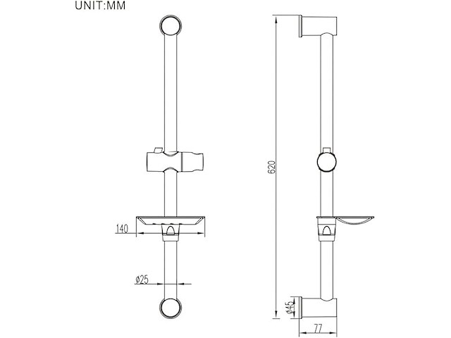 Ibergrif zelfklevend douchestangset - afbeelding 2 van  5